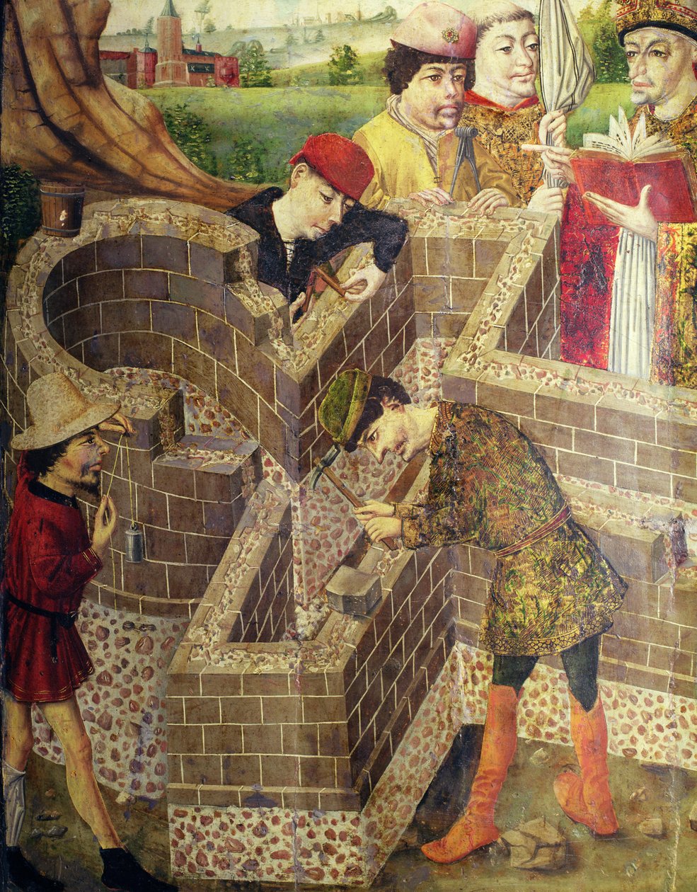 Bygging av en kirke, detalj fra 