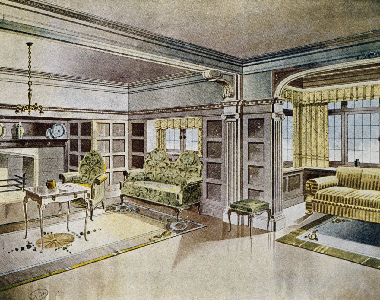 Design av stuer, ca 1900, Spania, 1900-tallet av Spanish School