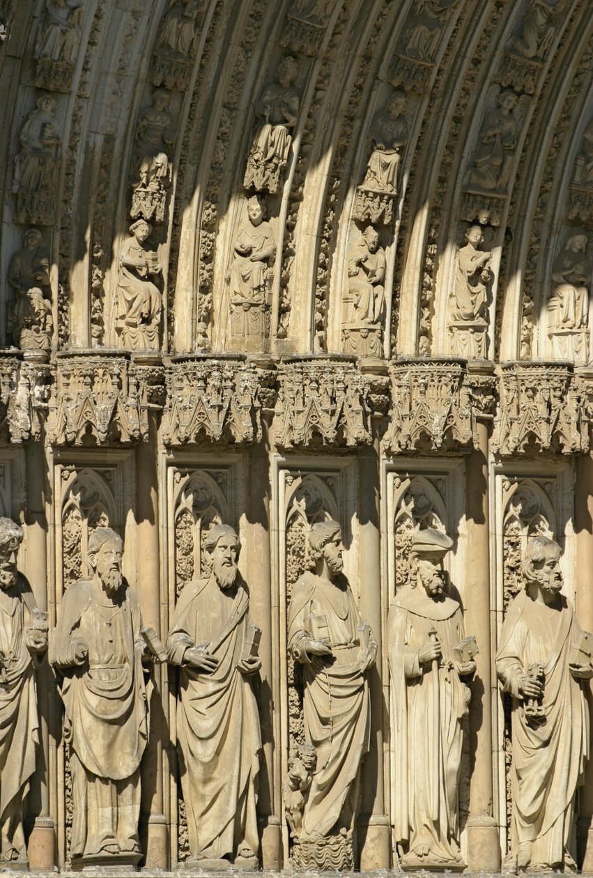 Detalj fra Portal of Forgiveness (Puerta del Perdon) sentralportal til vestfasaden til Toledo katedral, startet 1418 av Spanish School