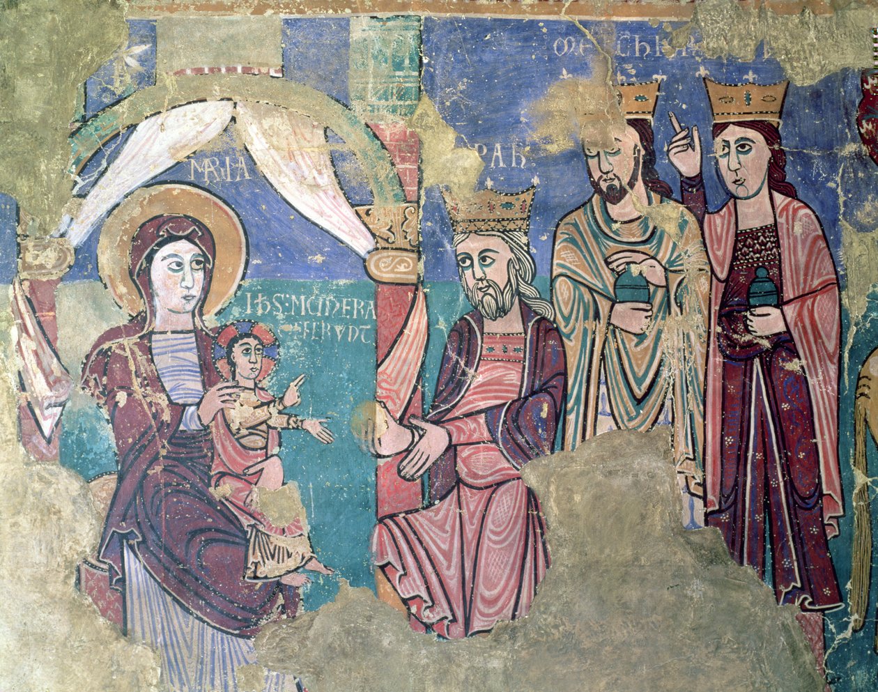 Epiphany veggmaleri fra kirken i Navasa, Huesca av Spanish School