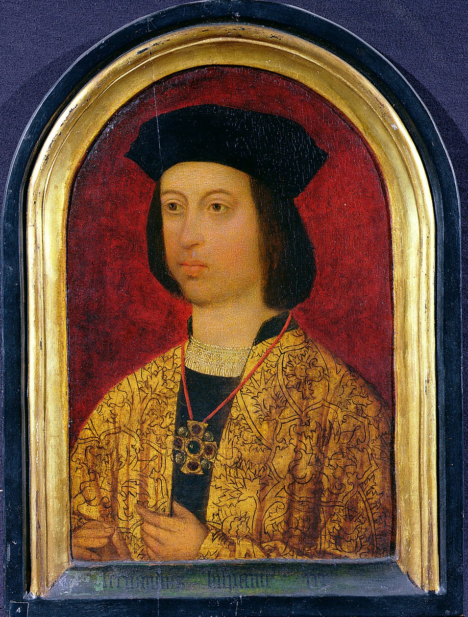 Ferdinand av Aragon (1452-1516) konge av Spania (olje på panel) av Spanish School