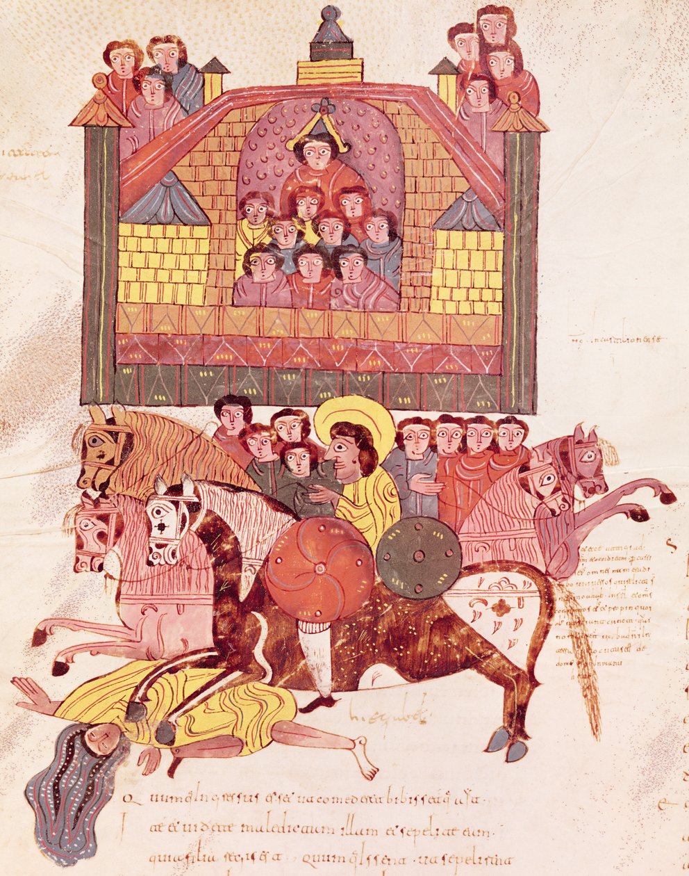 Fol.150v Jezebels død, fra Bibelen Mozarabe av Spanish School