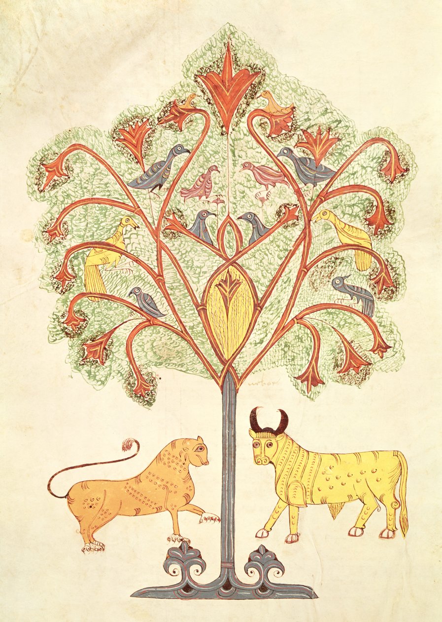 Fol.319v Drømmen om Nebukadnesar, fra Bibelen Mozarabe av Spanish School