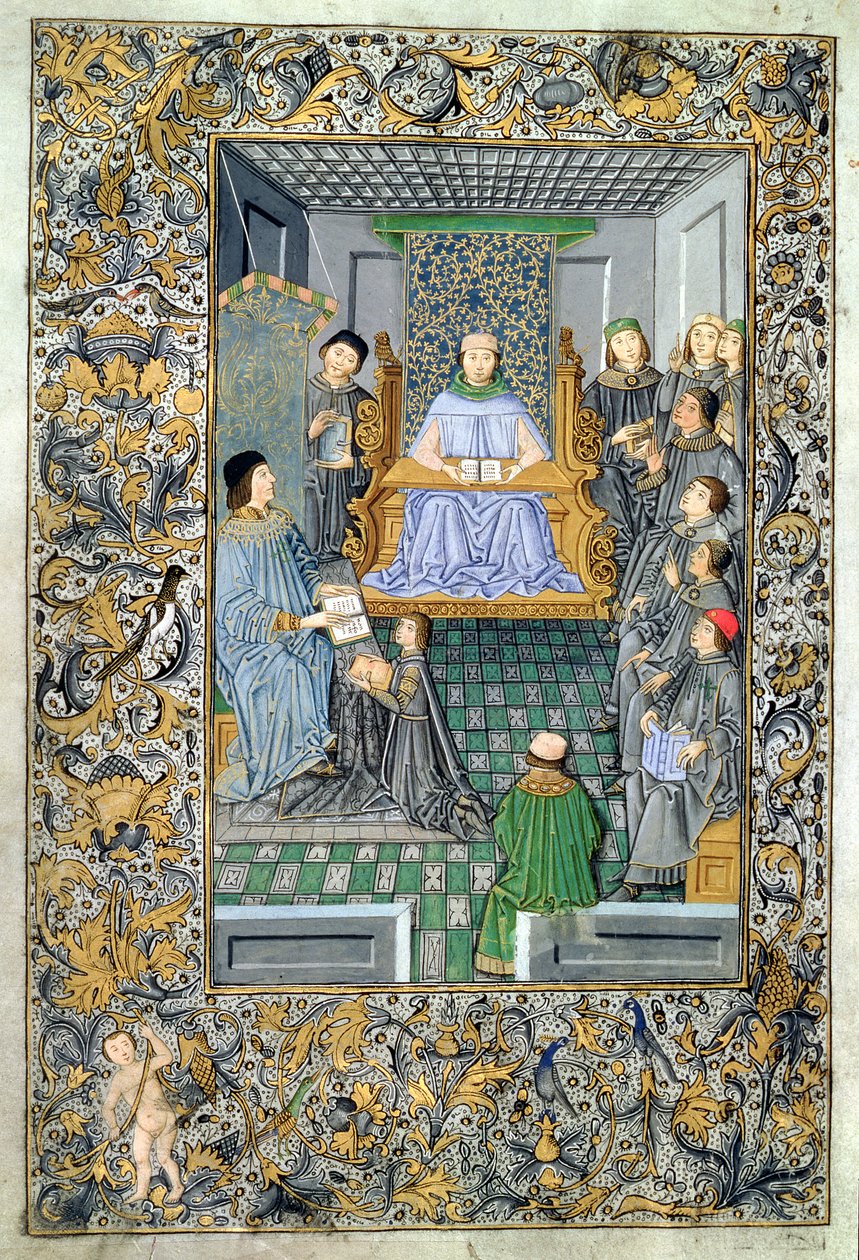 Frontispice av Antonio de Nebrijas (1444-1522) Grammatikk av Spanish School