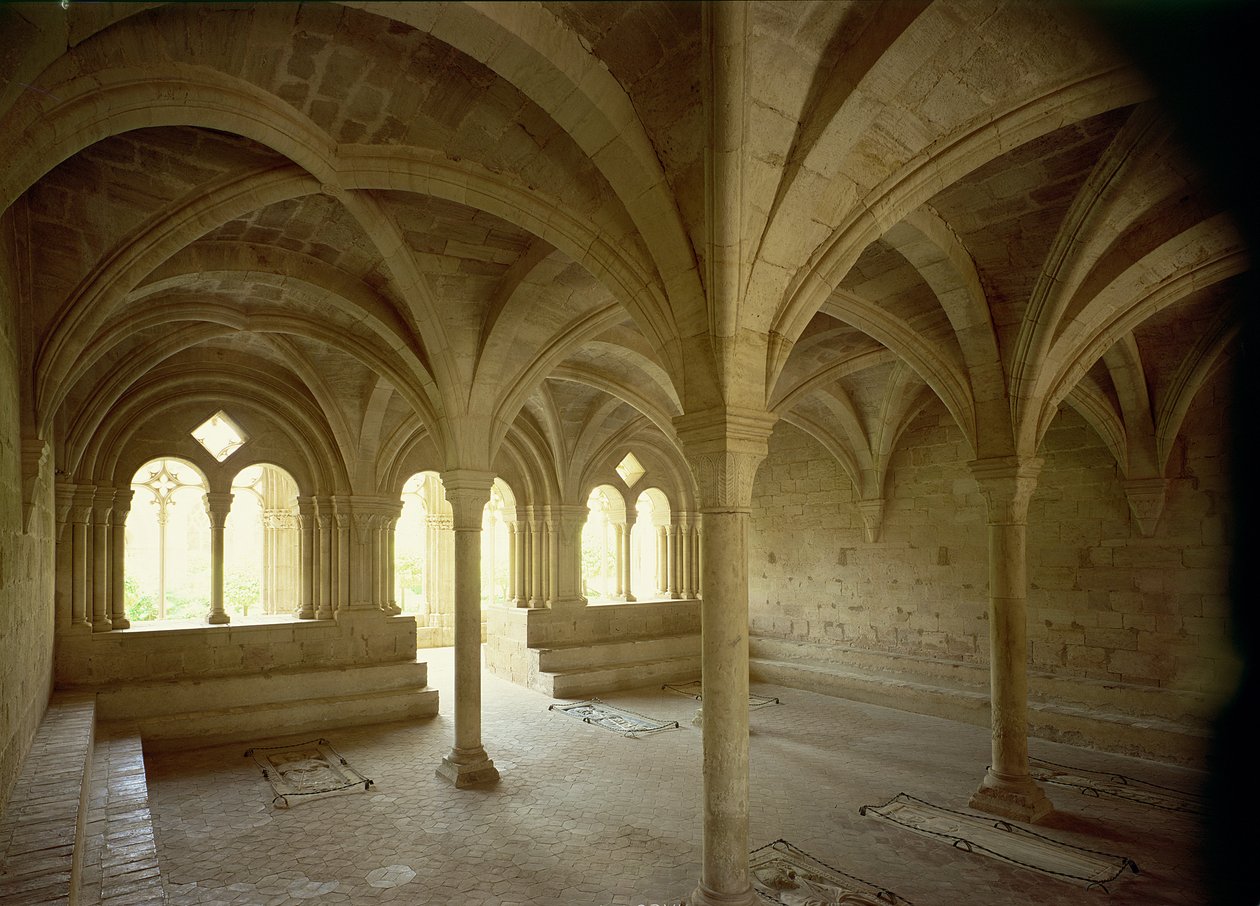 Interiør i kapittelhuset, 1100-1200-tallet av Spanish School