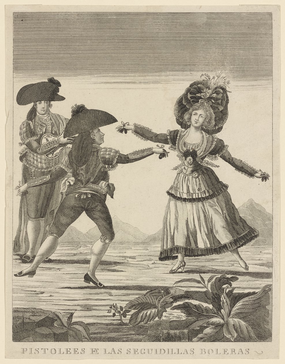 Pistolees and las sequidillas boleras, ca. 1790-99 av Spanish School