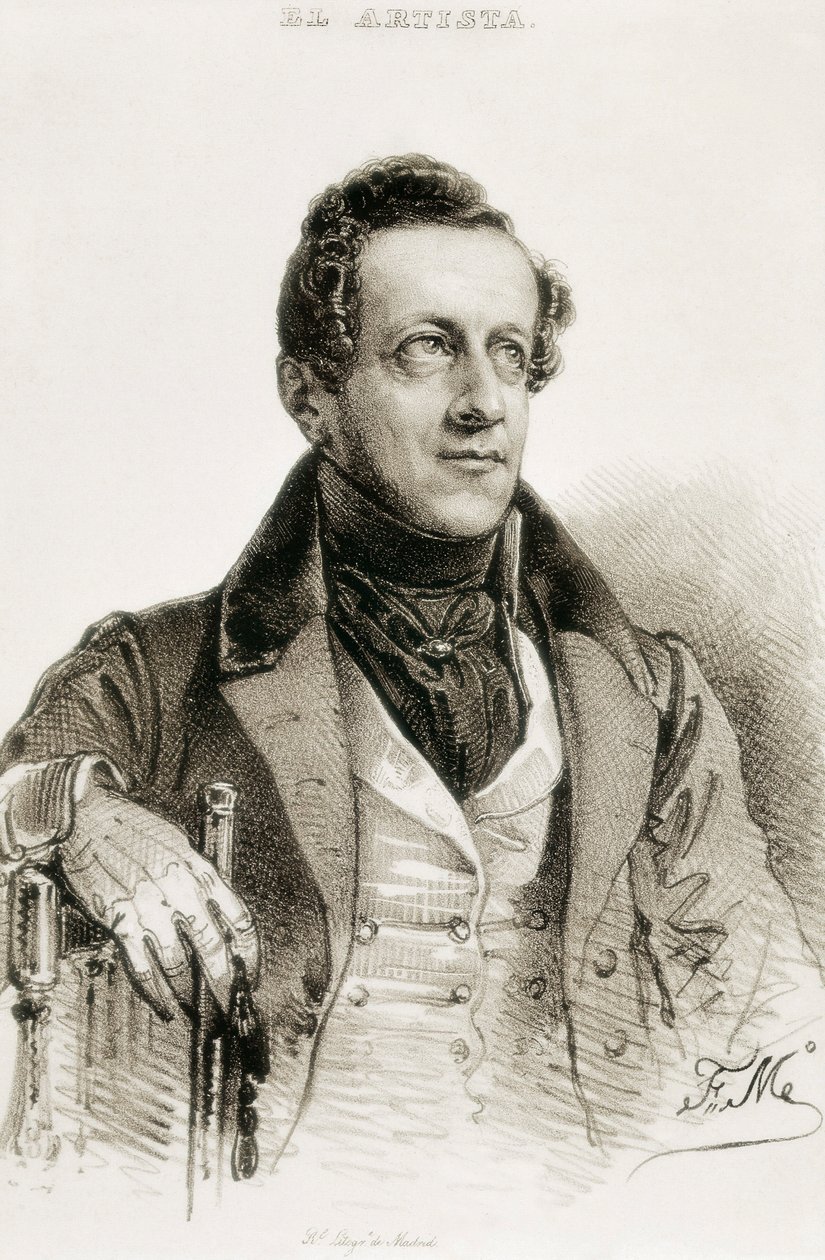 Portrett av Angel de Saavedra og Ramirez Baquedano, hertugen av Rivas av Spanish School