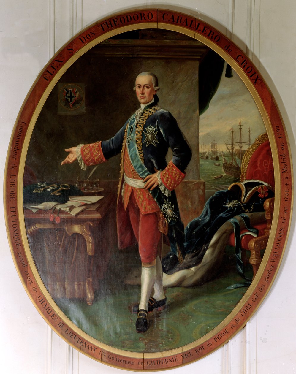 Portrett av Caballero Teodoro de Croix (1730-92) visekonge av Peru og Chile av Spanish School
