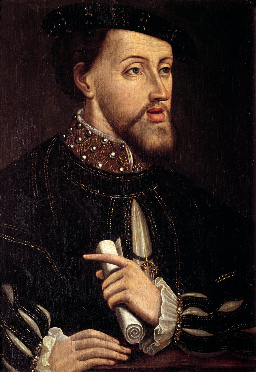 Portrett av Karl V (1500-1558) keiser av Tyskland Maleri av den spanske skolen. Det 16. århundre av Spanish School