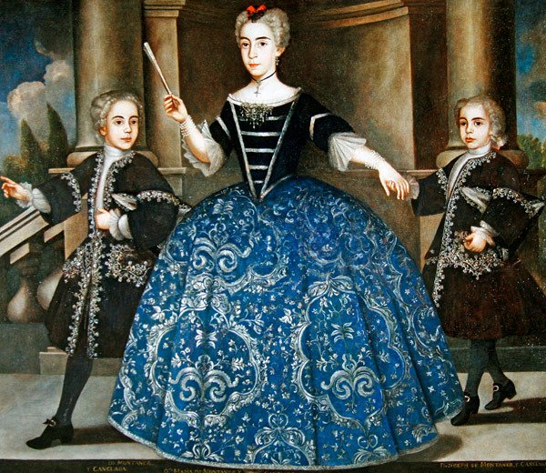 Portrett av Donna Maria de Montaner y Canglada (olje på lerret) av Spanish School