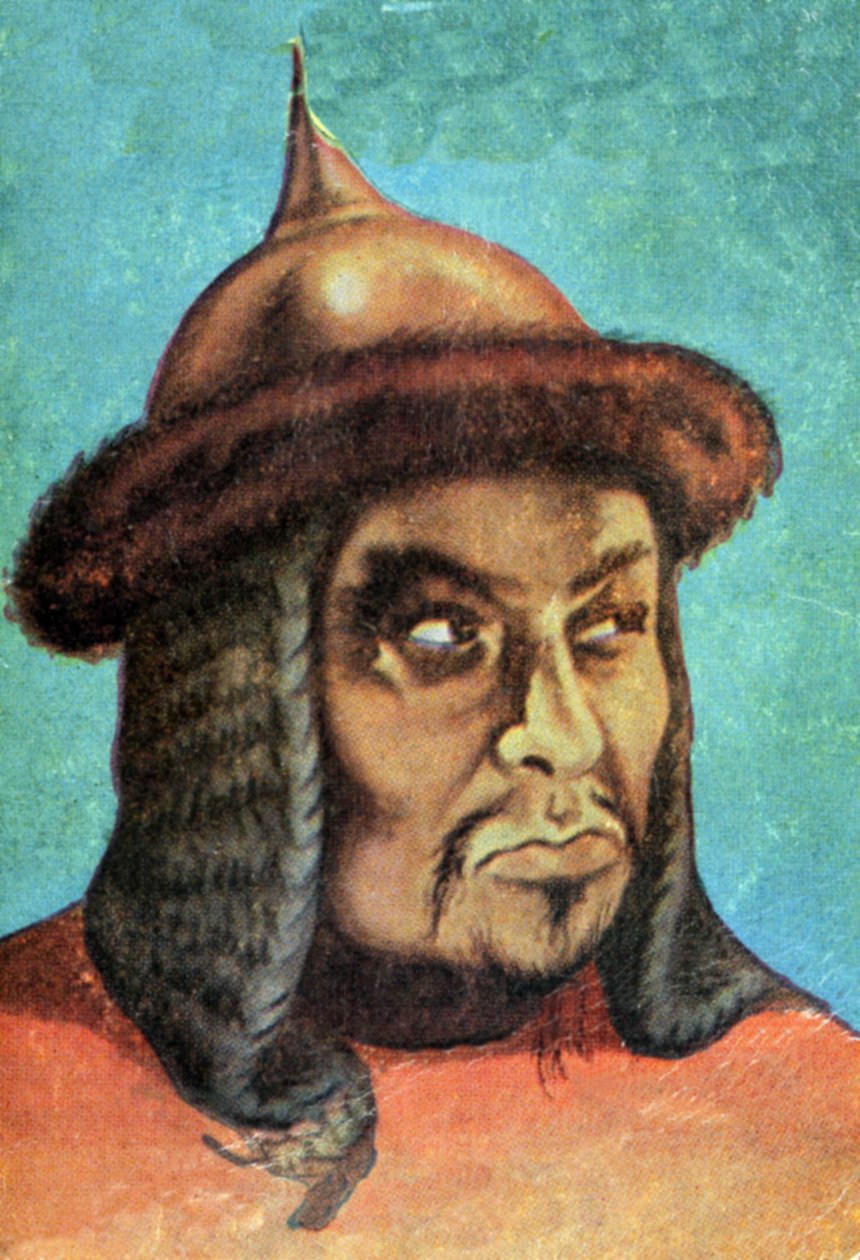 Portrett av Genghis Khan (Temudjin av Spanish School