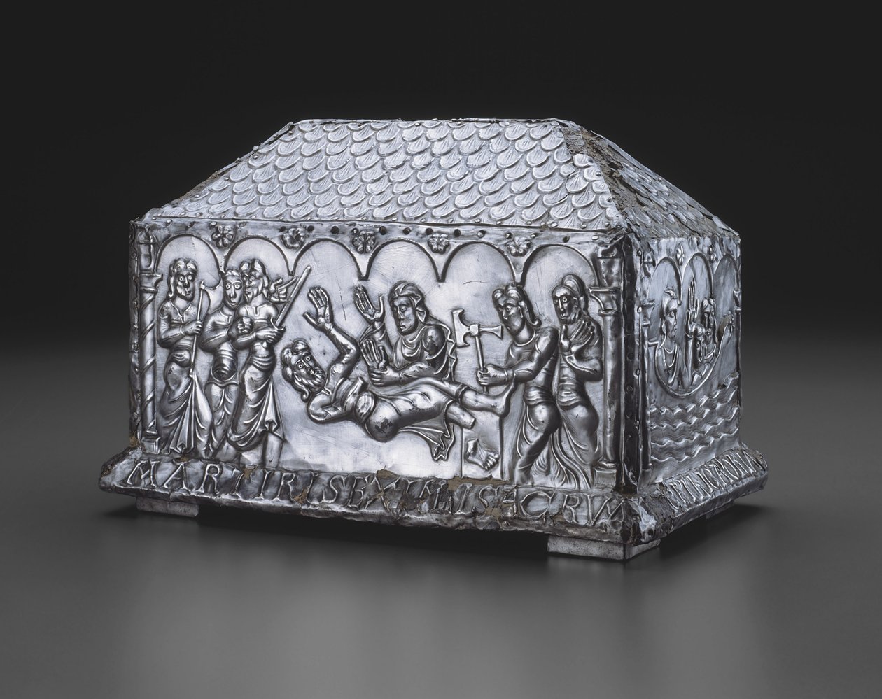 Relikvieskrin av de hellige Adrian og Natalia, ca. 1150 (sølv og eikekjerne) av Spanish School