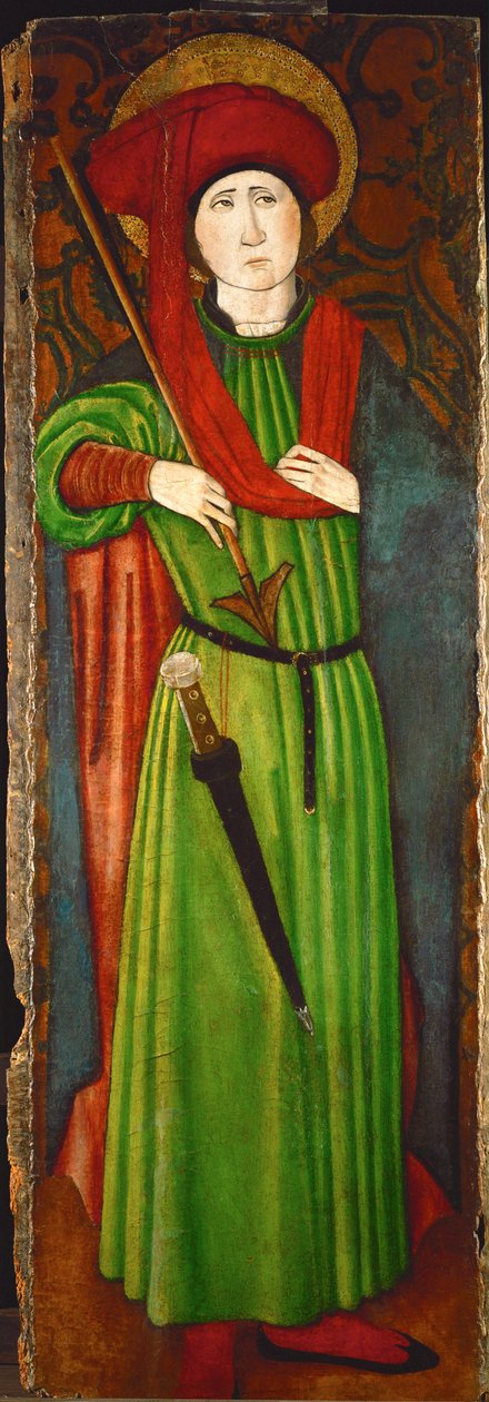 Sankt Sebastian (olje på tre) av Spanish School