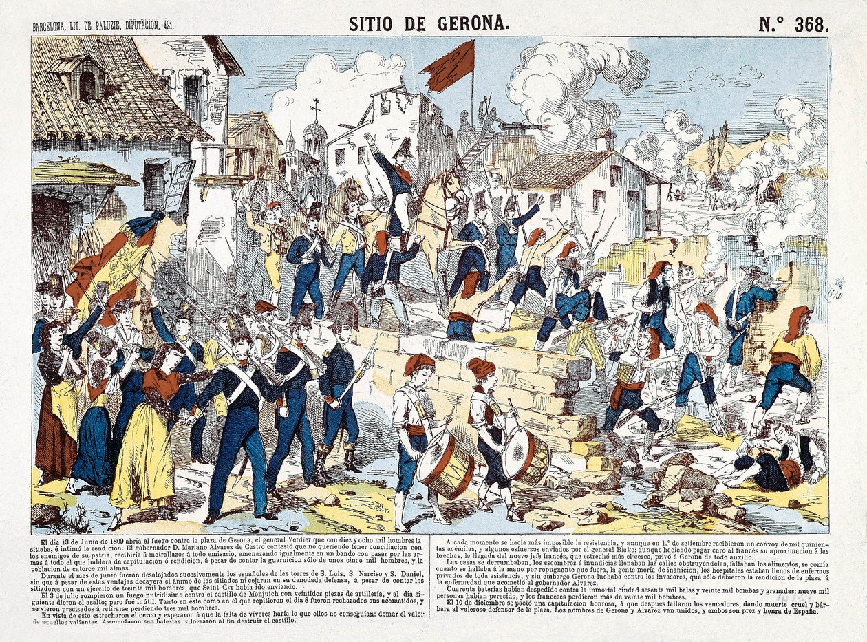 Den spanske uavhengighetskrigen (1808–1814): beleiringen av Gerona fra juni til desember 1809. av Spanish School