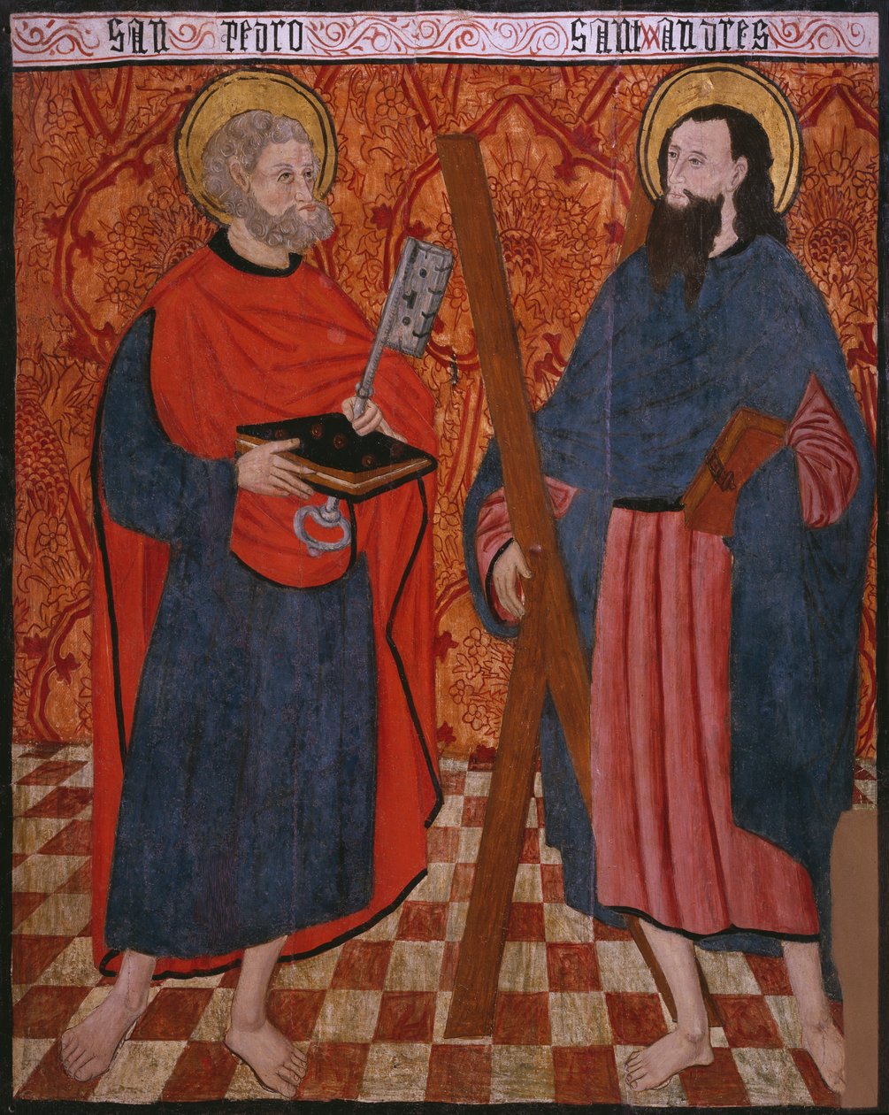 St. Peter og St. Andrew, panel fra kirken San Andres of Tortura, slutten av 1400-tallet-begynnelsen av 1500-tallet (malt tre) av Spanish School