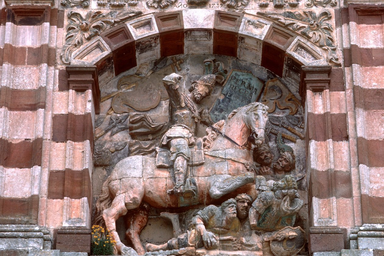 Statue av en ridder på hesteryggen av Spanish School