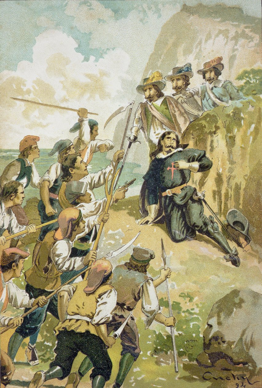 The Bloody Corpus, 1894 (farge litho) av Spanish School