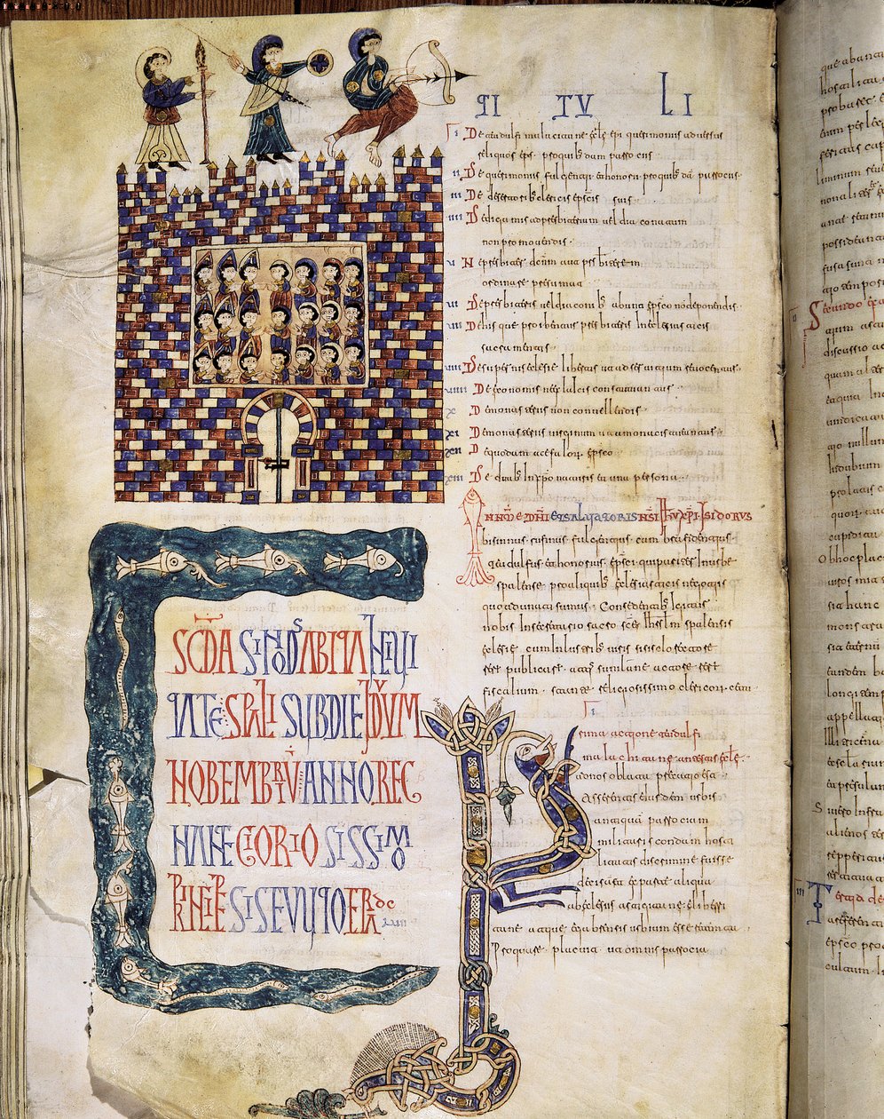 Hispalense II Council i 619, side fra Glosas Emilianenses, 992-994 (belyst manuskript) av Spanish School