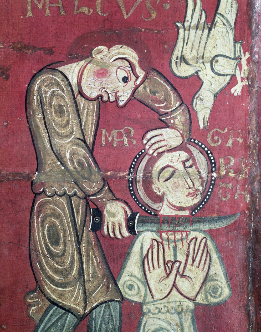 Martyrdommen til St. Margaret av Antiokia, detalj fra alteret foran fra klosteret Santa Margarida de Vilaseca (tempera på eikepanel) av Spanish School