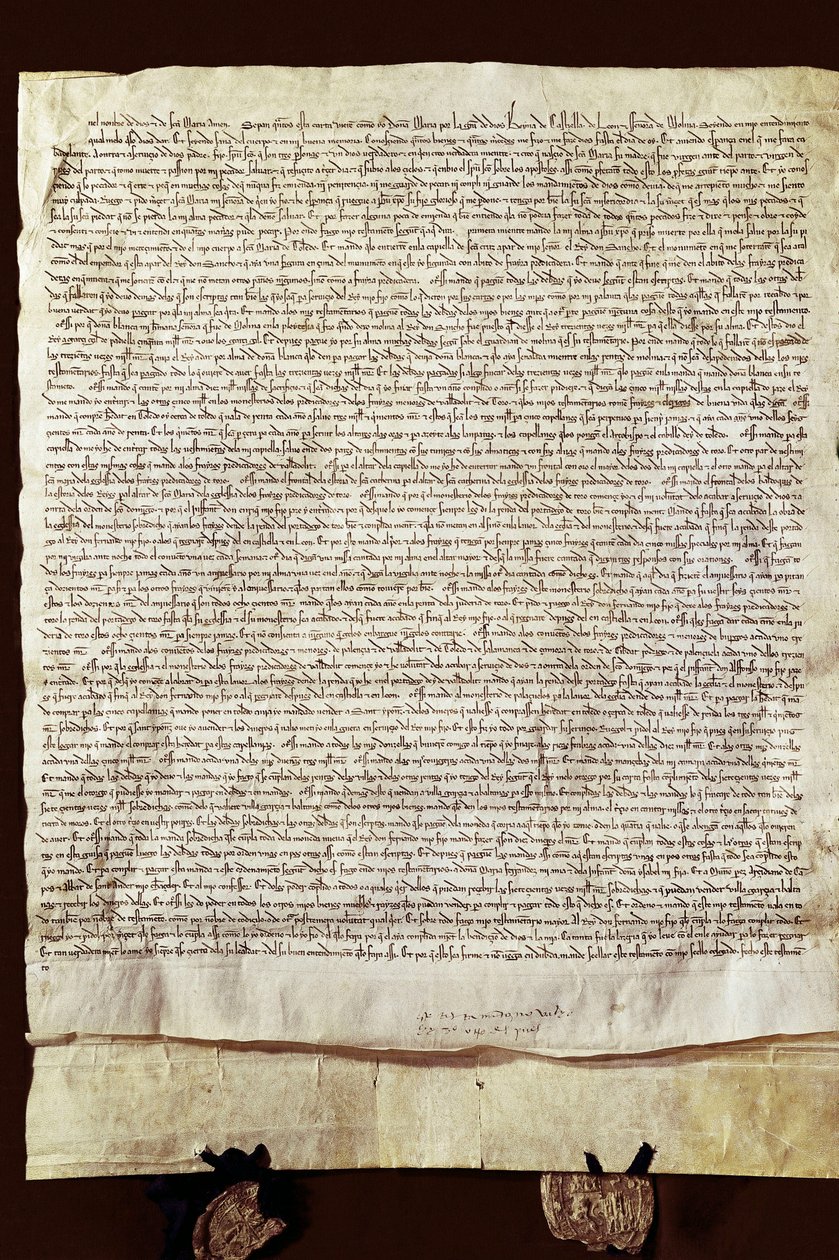 Viljen til Maria de Molina (eller Maria Alfonso de Meneses av Spanish School