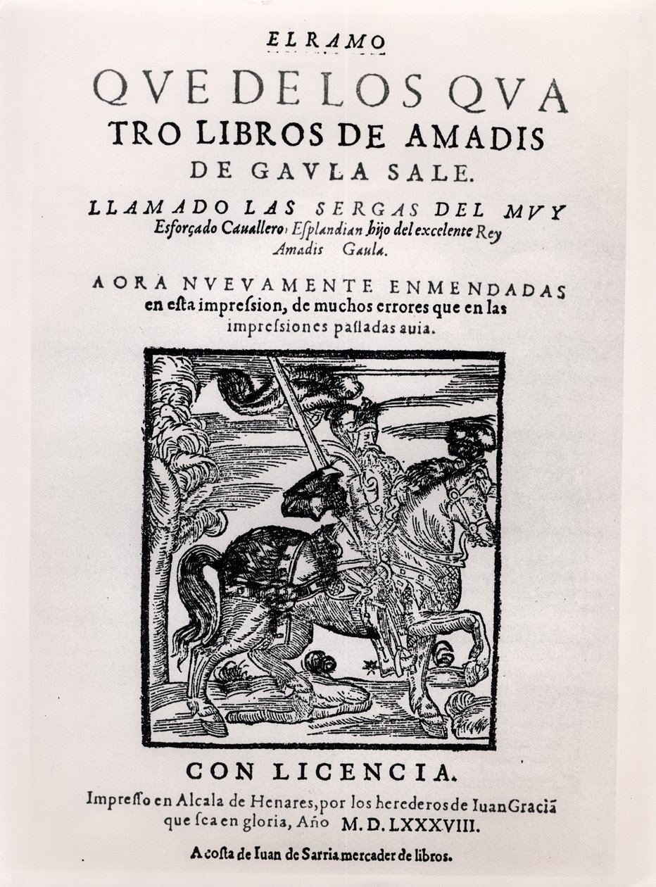 Tittelside til Amadis de Gaula, 1588 av Spanish School