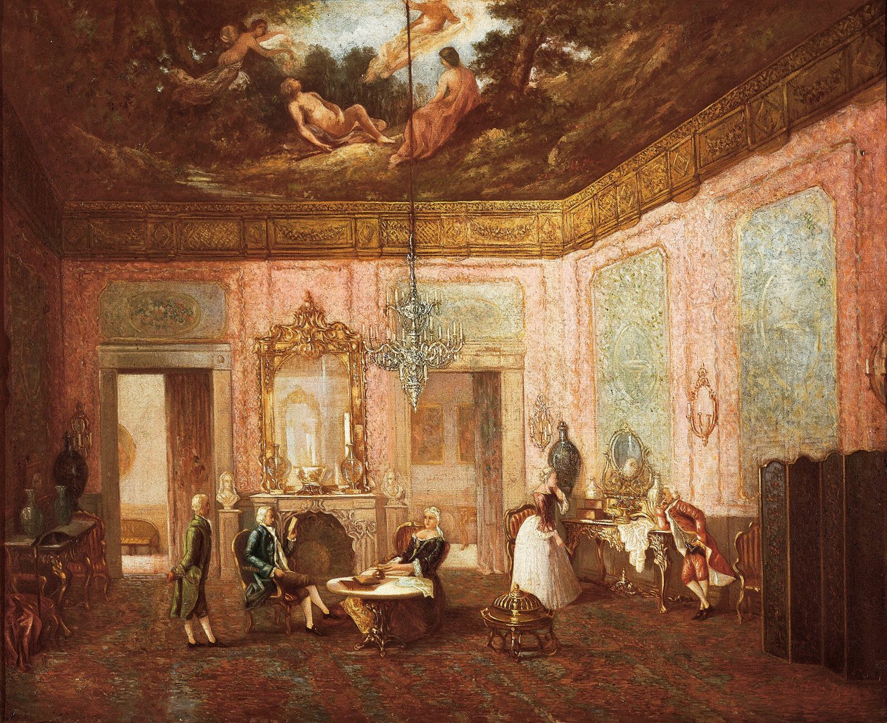 Utsikt fra det indre av et slott i Valencia. Anonymt maleri. 1800-tallet. Valencia. Museum of Fine Arts San Pio V. av Spanish School
