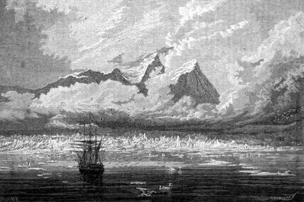 Utsikt på Spitsbergen, Svalbard skjærgård, illustrasjon fra 