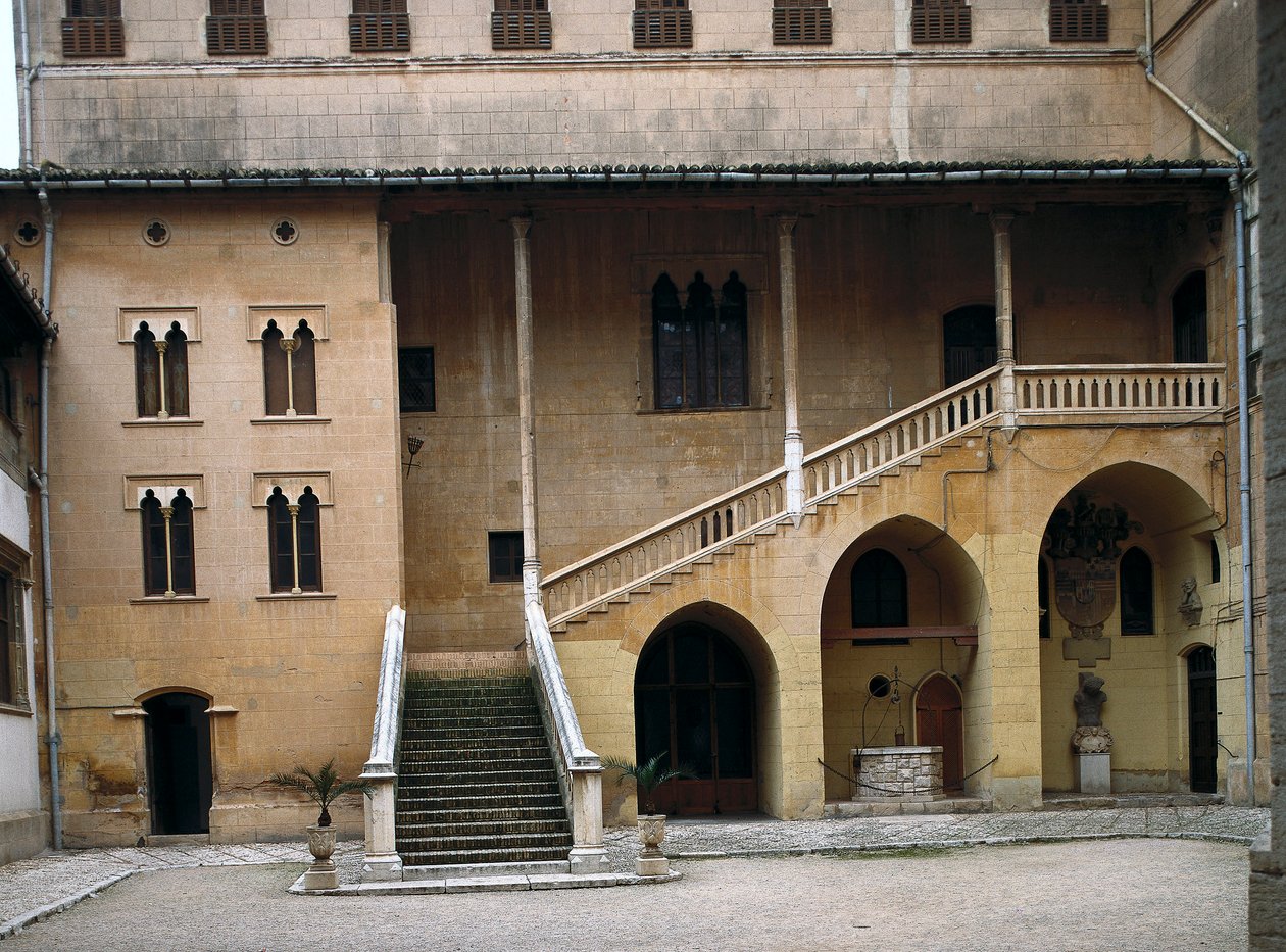 Utsikt over hertugpalasset til Francois Borgia, hertugen av Gandia (1510-1572). Gandia, Spania (bilde) av Spanish School