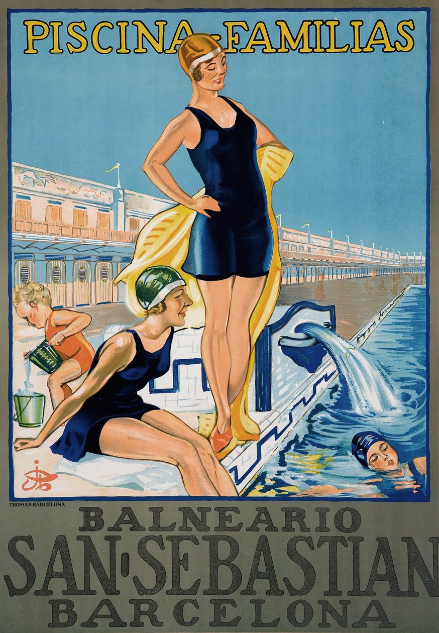 Vintage Barcelona Spa Resort-plakat av Spanish School