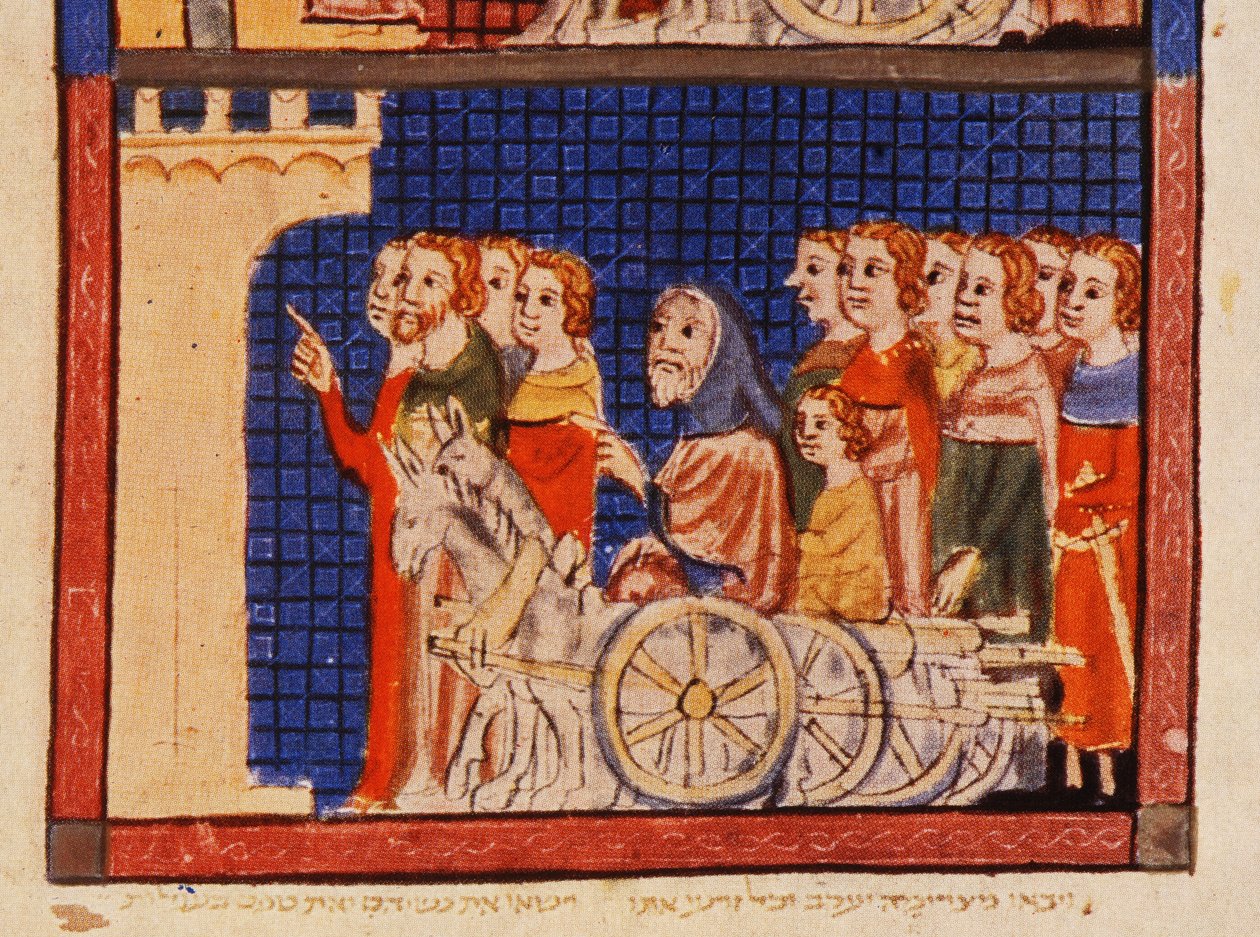 f.14r Utvisningen, Catalonia, fra Sarajevo Haggadah av Spanish School