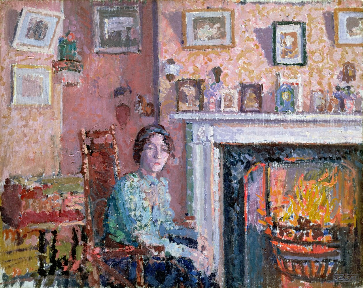 Interiør, Mornington Crescent, 1910 av Spencer Frederick Gore