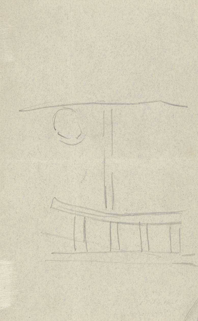 Stige, for hulen til gullkalven (grafitt) (se 265075 for recto) av Spencer Frederick Gore