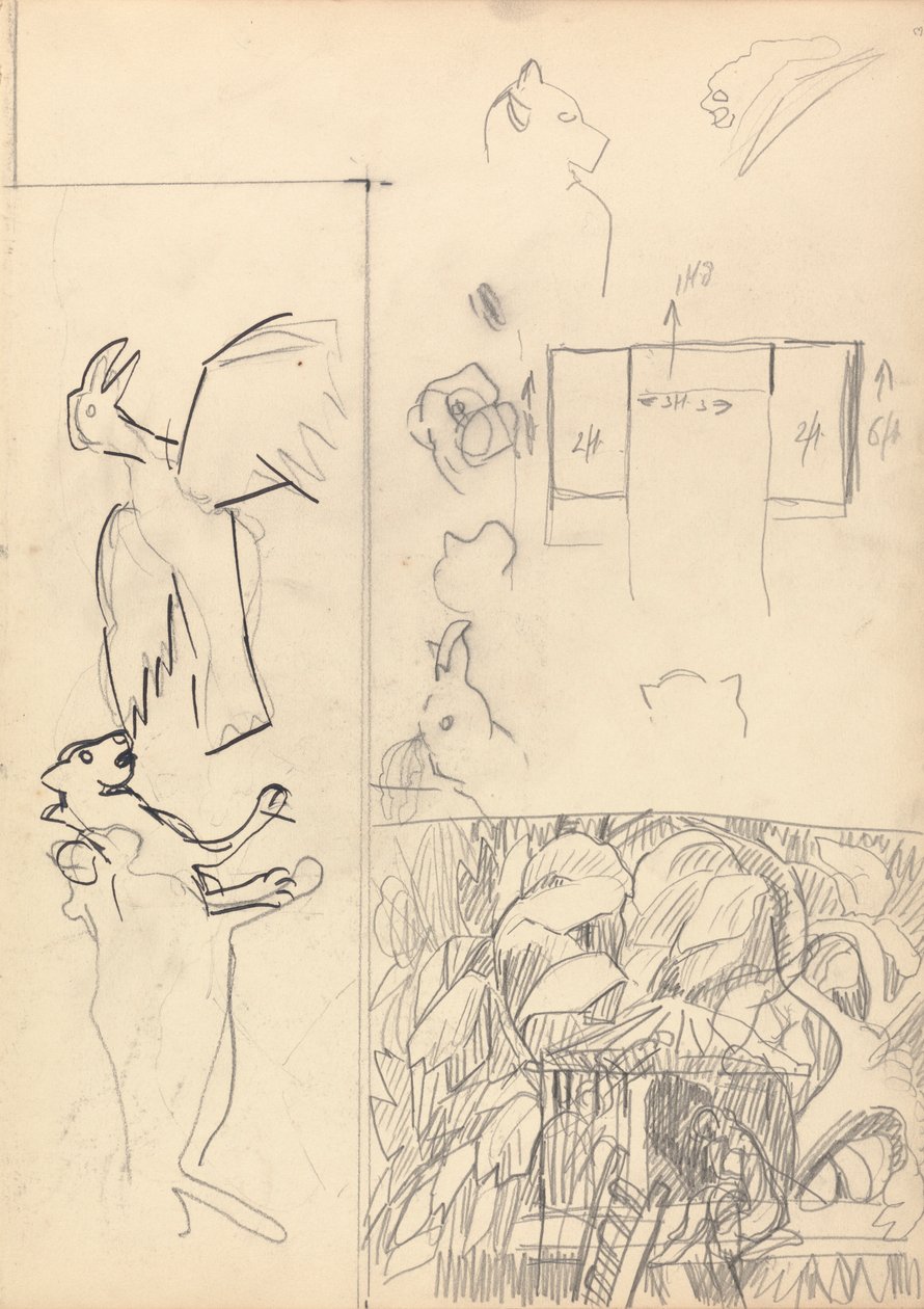 Cave of the Golden Calf: Studier av trehus, dyr og plantegning av Spencer Frederick Gore