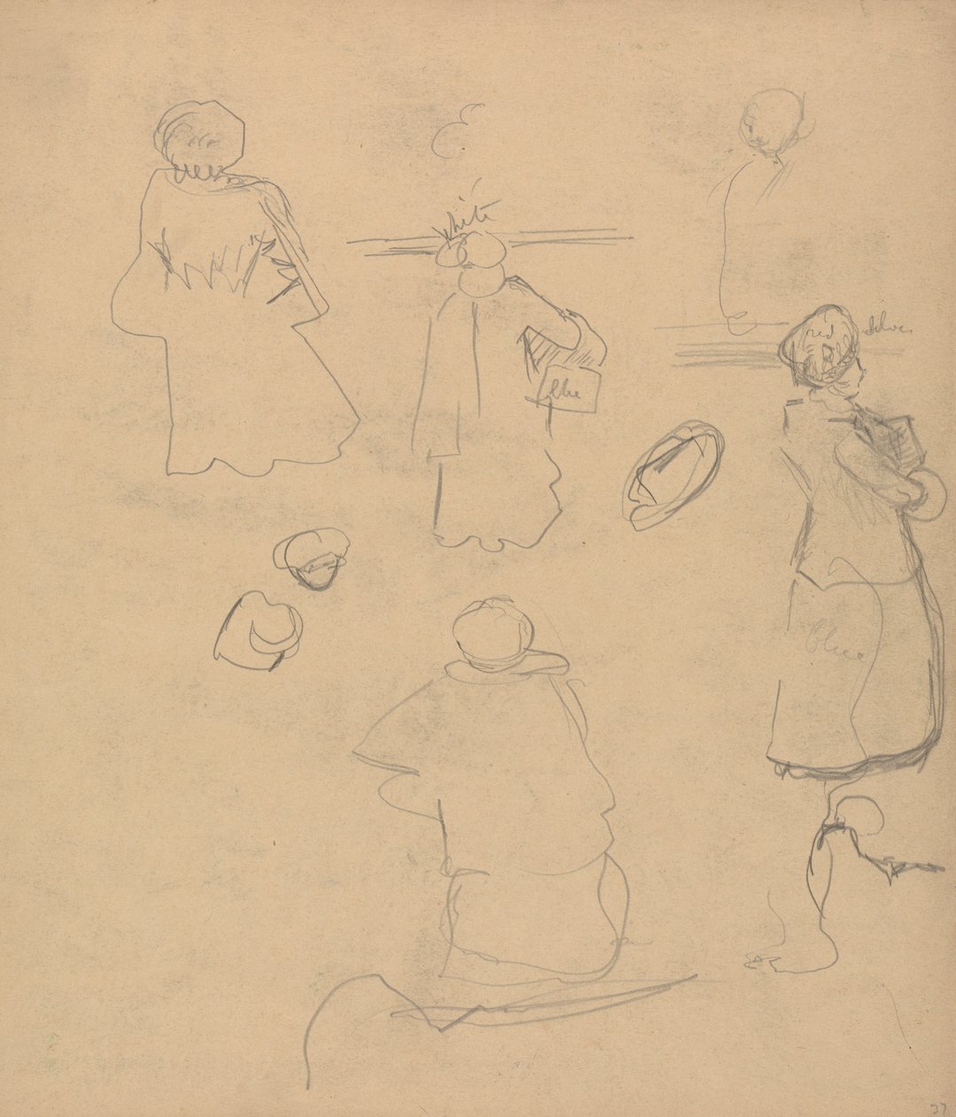 Cave of the Golden Calf: Studier av en kvinne i frakk og hatt av Spencer Frederick Gore