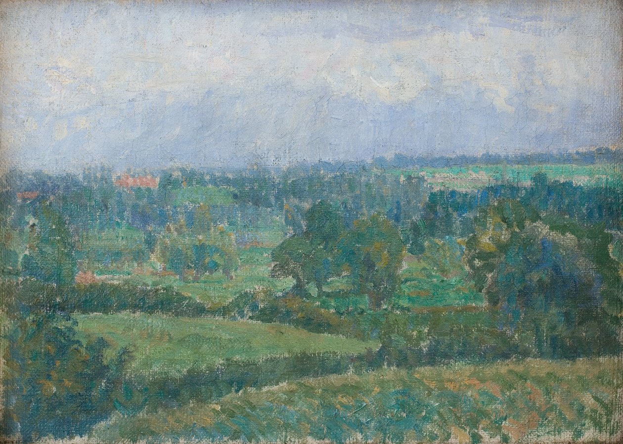 Landskap på landet, ca. 1909–10 (olje på lerret) av Spencer Frederick Gore