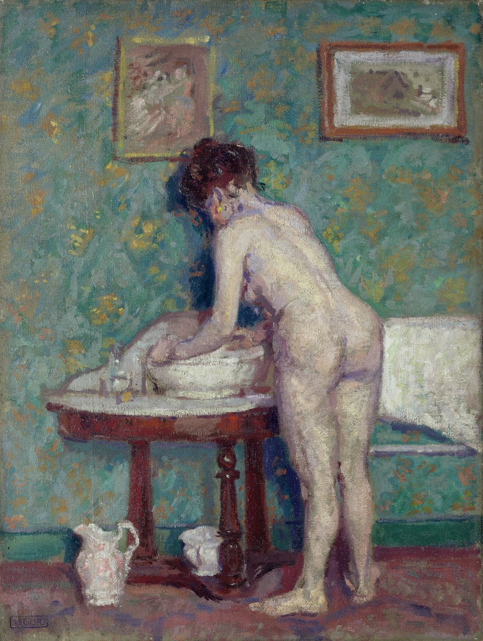 Interiør med nude (olje på lerret) av Spencer Frederick Gore