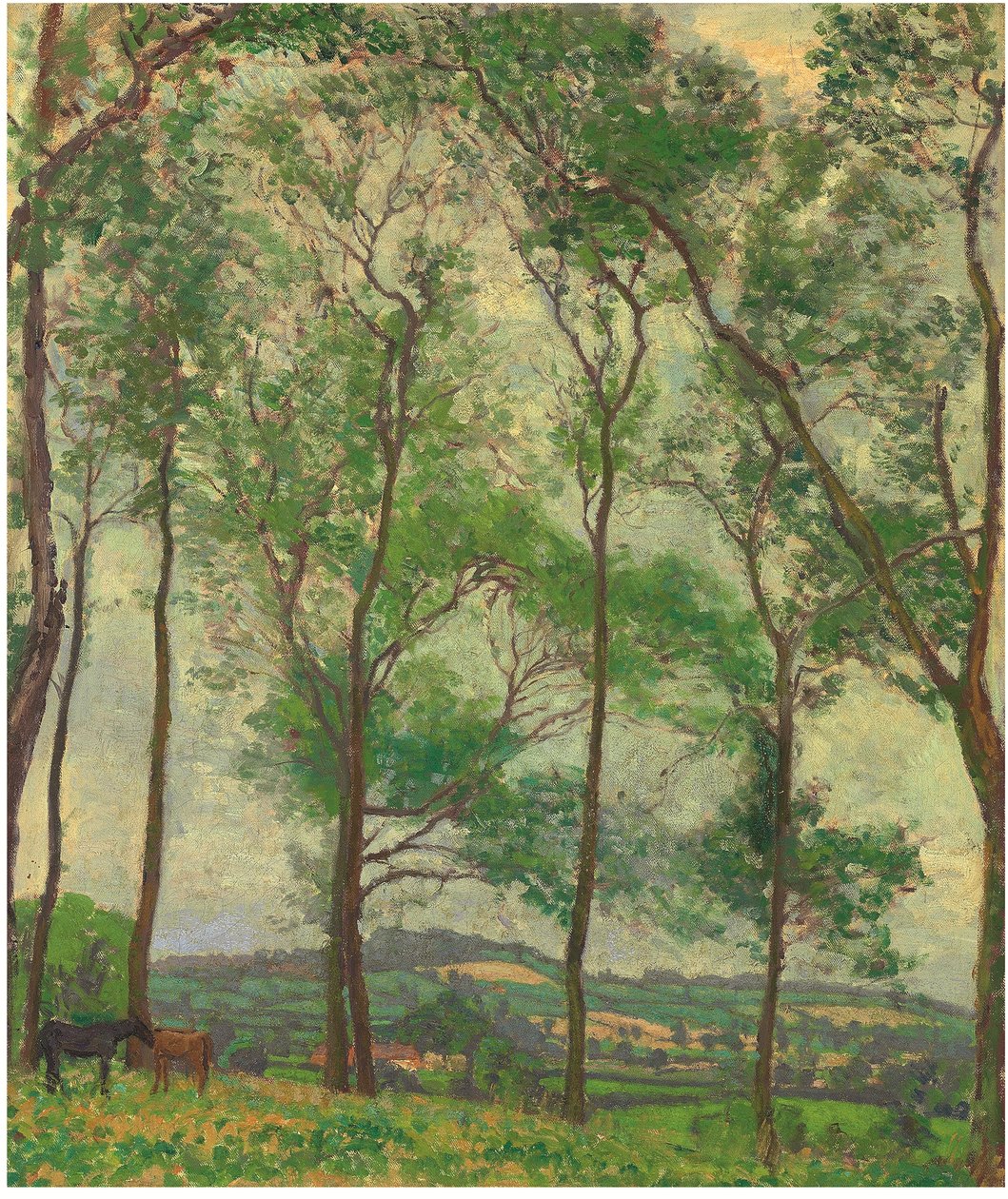 Somerset Landscape, nær Applehayes, ca. 1910 (olje på lerret) av Spencer Frederick Gore