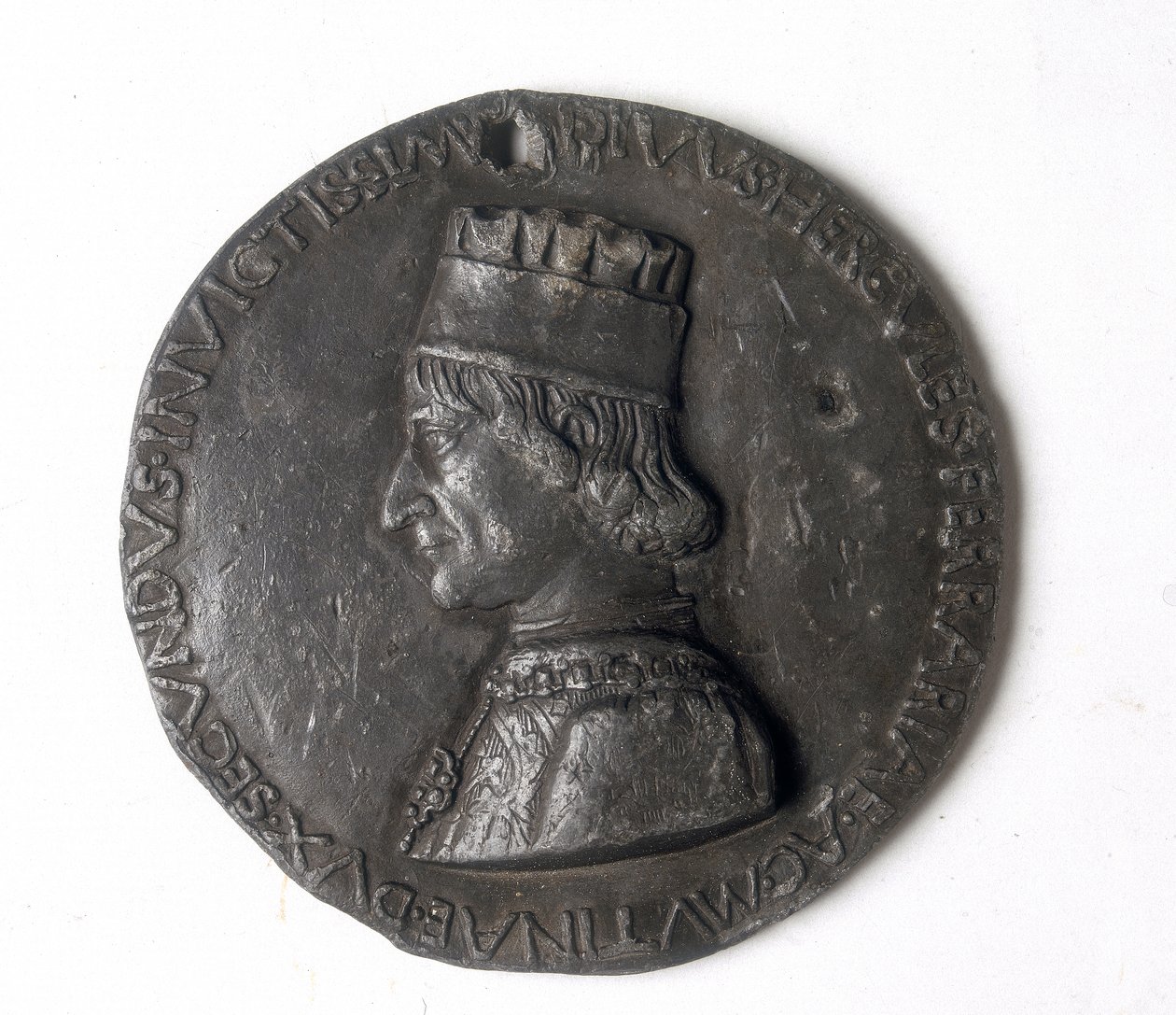 Medalje som viser Ercole d'Este: rett av Sperandio Savelli