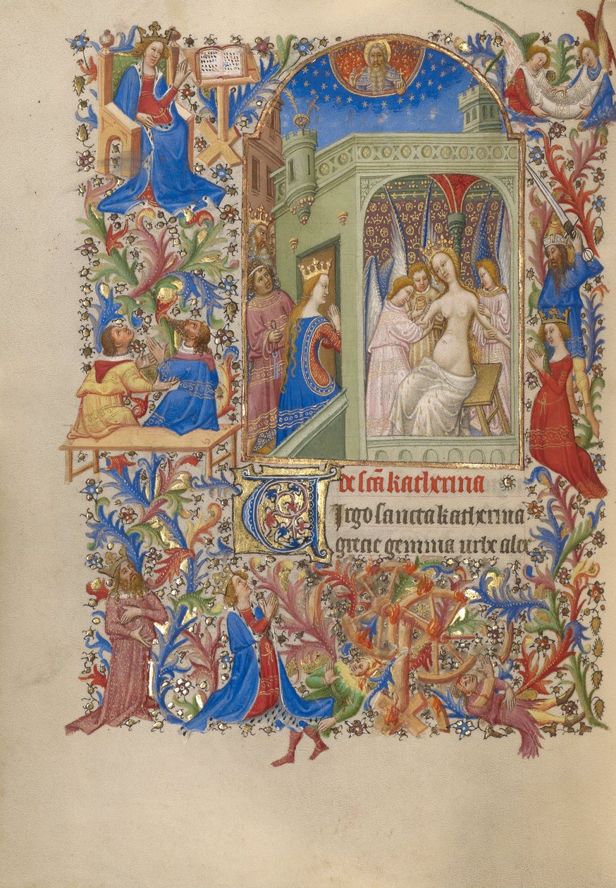 Saint Catherine Pleid av englene og besøkt av dronningen av Spitz Master
