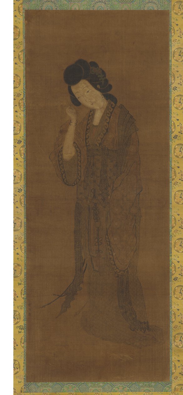 Den stående figuren til en kvinne av Spurious signature of Yuan Qian