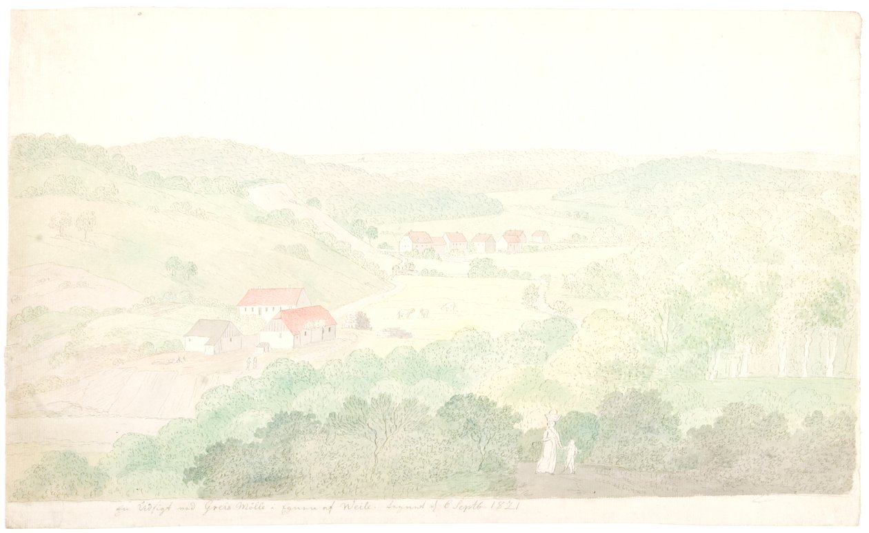 Utsikt ved Greis Mølle i Egnen av Søren L. Lange