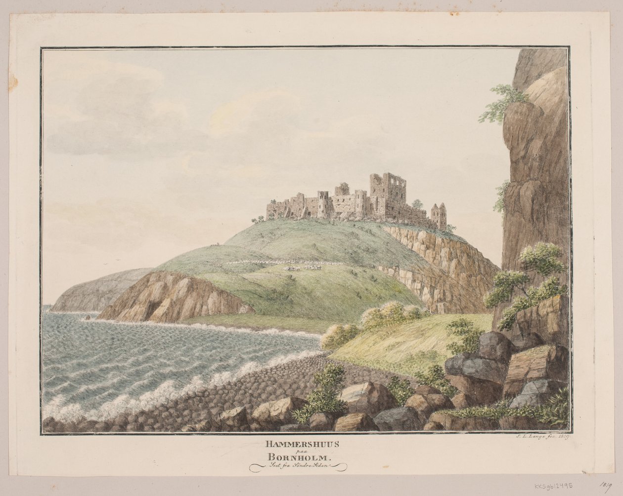 Hammershus på Bornholm. Sett fra sørsiden av Søren L. Lange