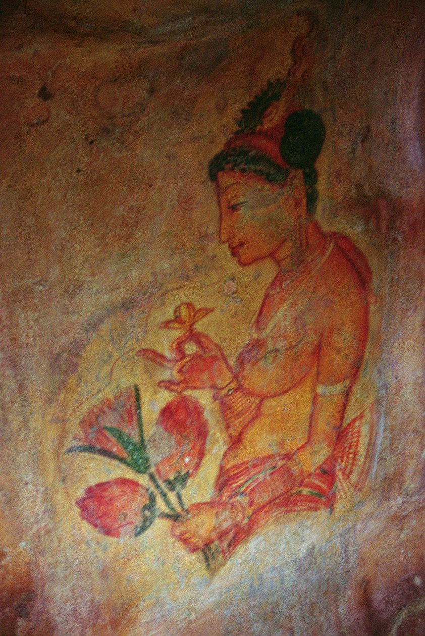 The Cloud Damsels, fra Rock Fortress (detalj) av Sri Lankan School
