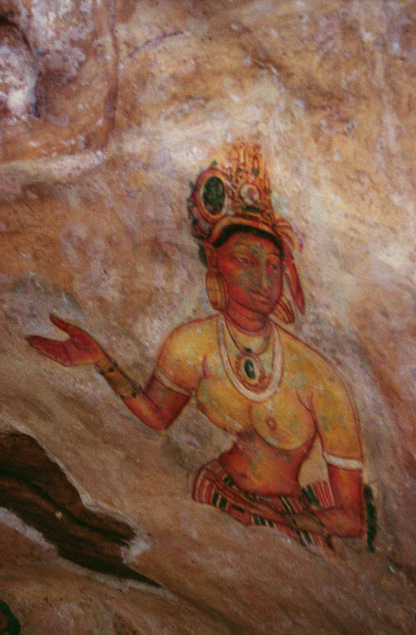 The Cloud Damsels, fra Rock Fortress (detalj) av Sri Lankan School