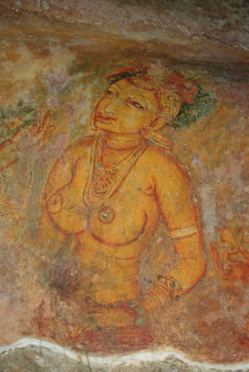 The Cloud Damsels, fra Rock Fortress (detalj) av Sri Lankan School