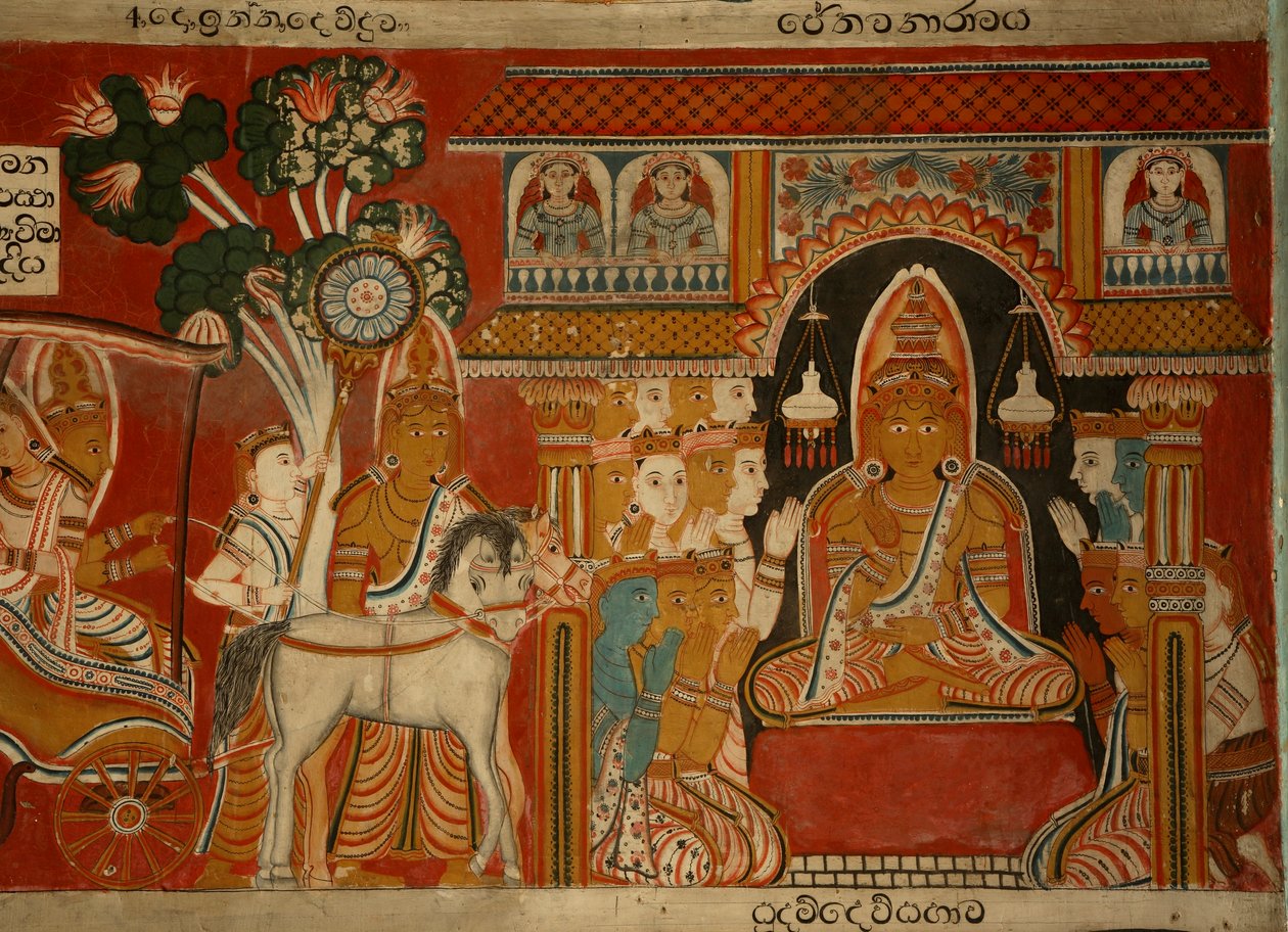 Veggmaleri i bildehuset til Subodharama-tempelet, Dehiwala (veggmaleri) av Sri Lankan School