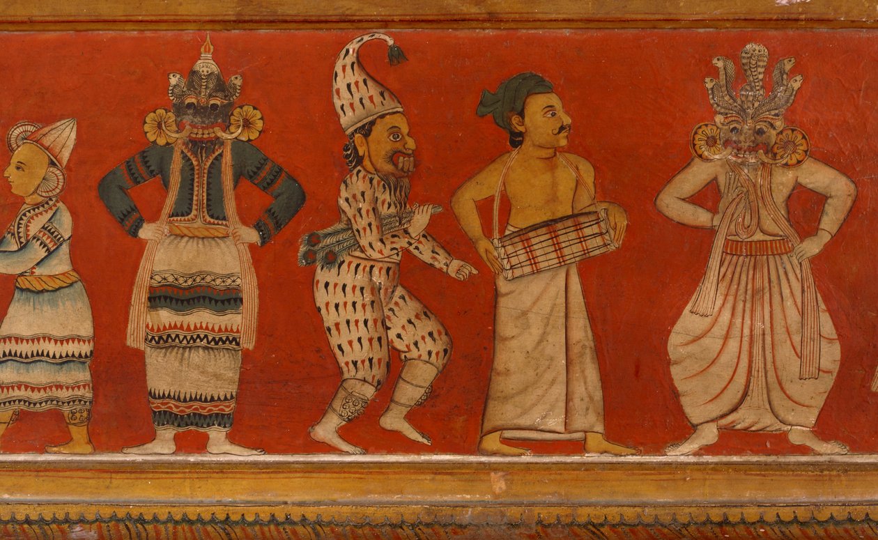 Veggmaleri i bildehuset til Subodharama-tempelet, Dehiwala (veggmaleri) av Sri Lankan School