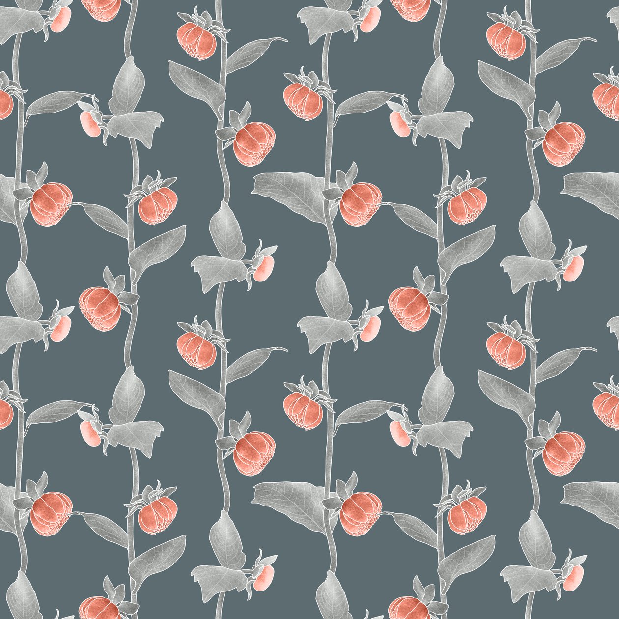 Dahlia-koordinatmønster colorway 1, 2020 (grafittblyant og digital) av Stacy Hsu