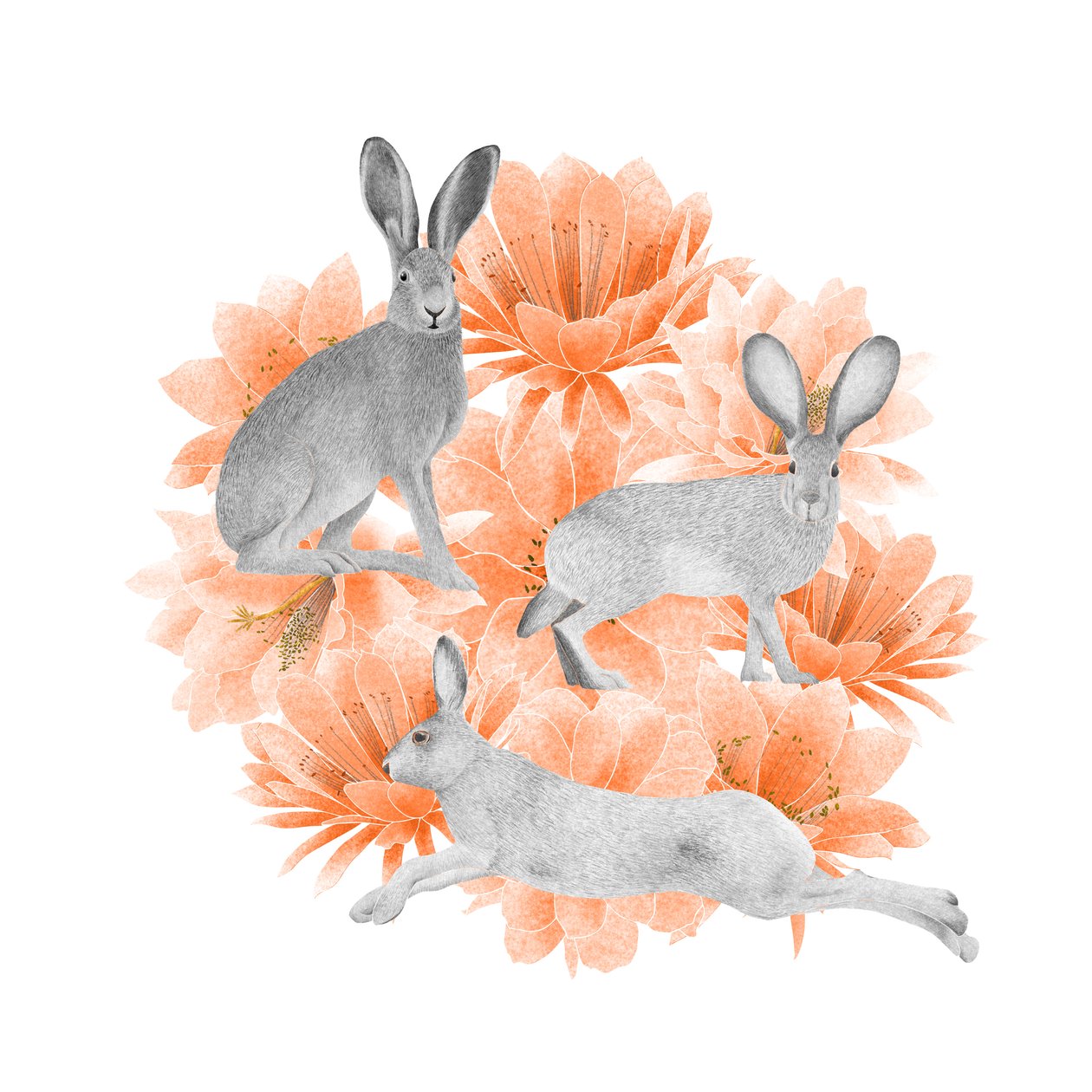 Jack Rabbits, 2021 (grafittblyant og digital) av Stacy Hsu