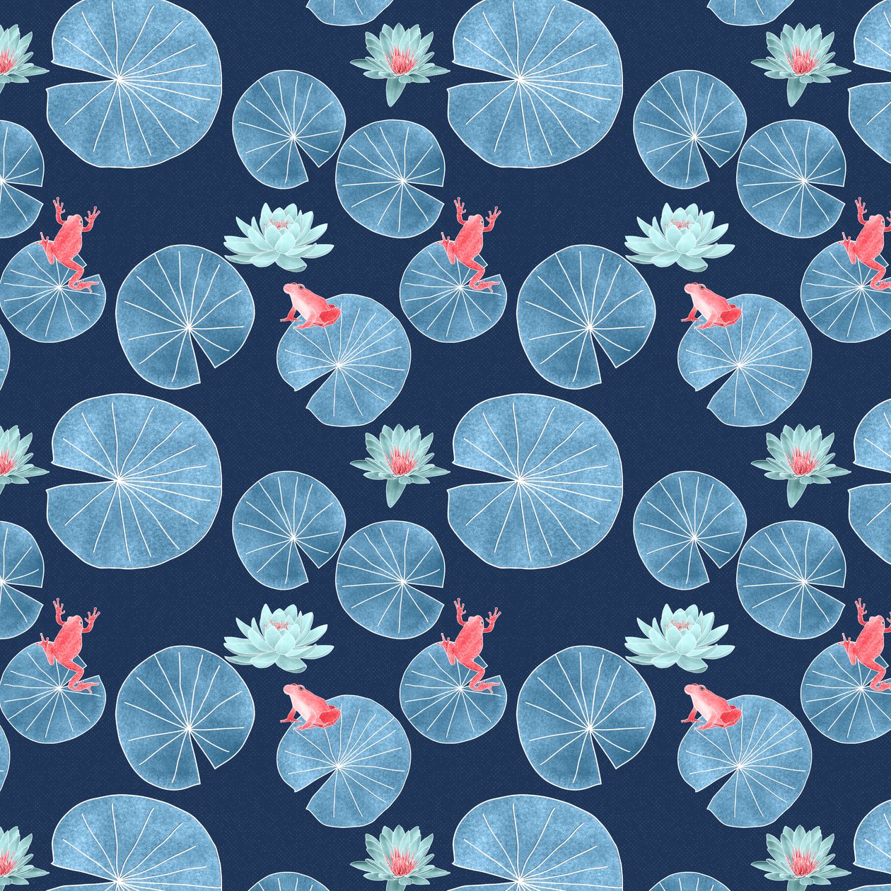 Lilypond pattern II, 2020 (grafittblyant og digital) av Stacy Hsu